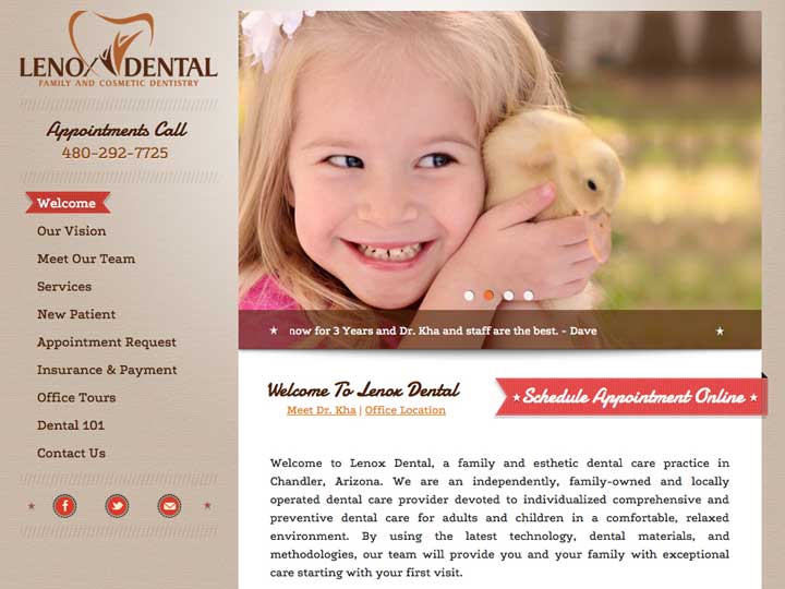 lenox dental web design