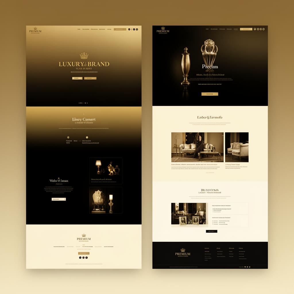 Luxury brand website design showcase with premium aesthetics