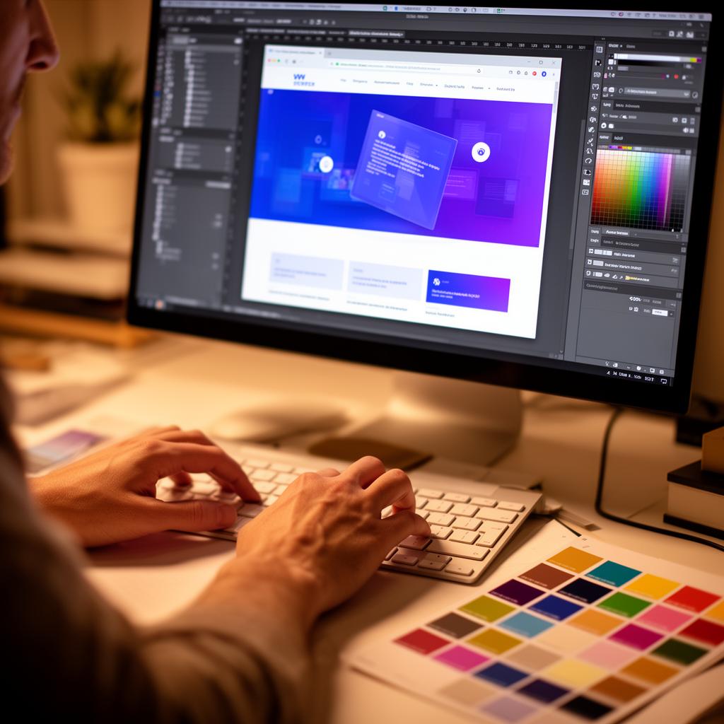 Professional web design process in action