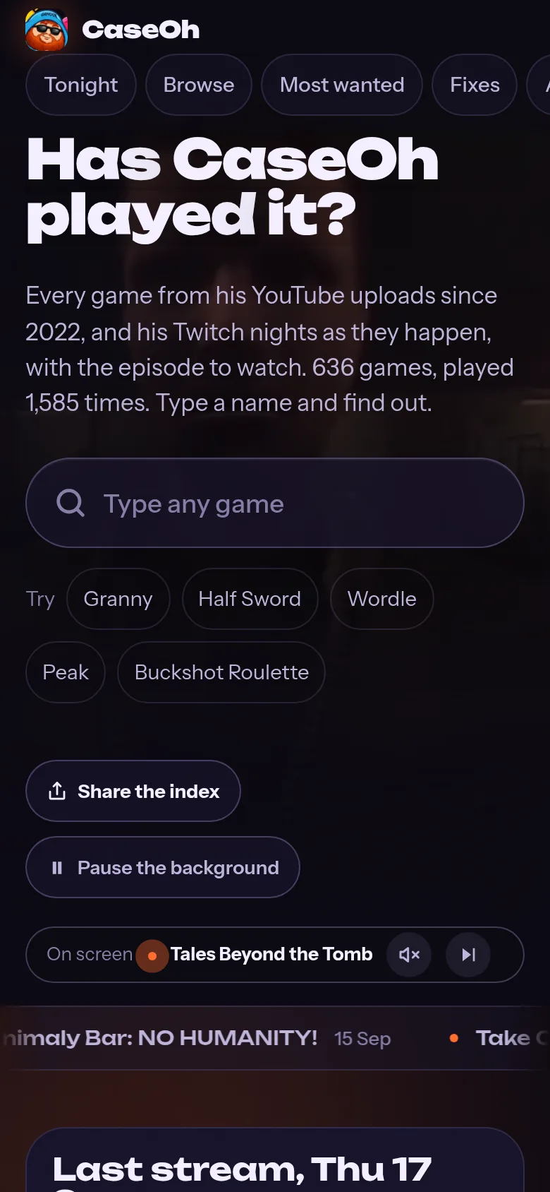 The whole site works from a phone.