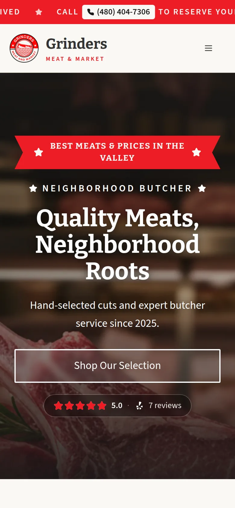 Hours and specials, one thumb away.