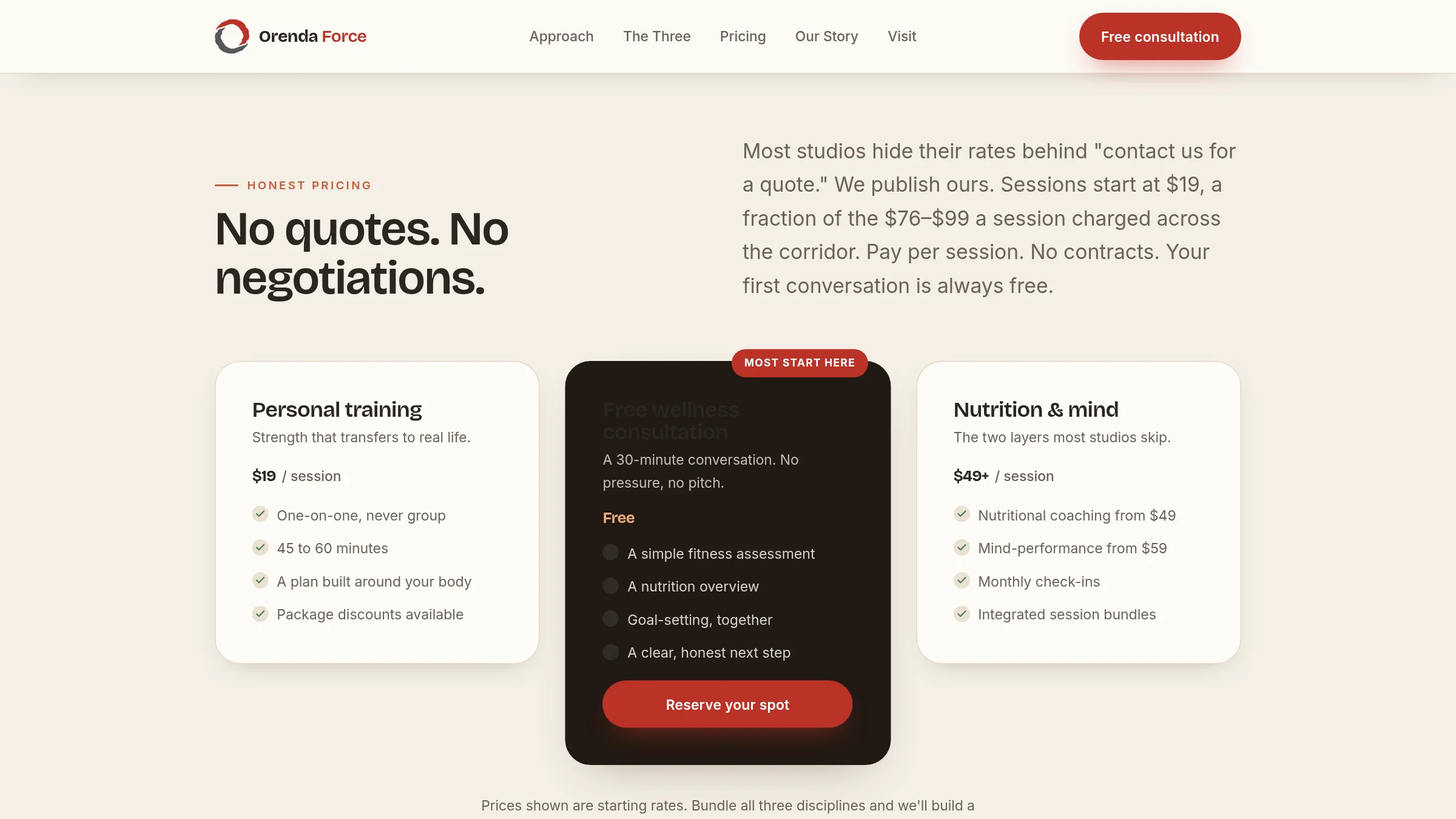 Pricing in the open, no quotes